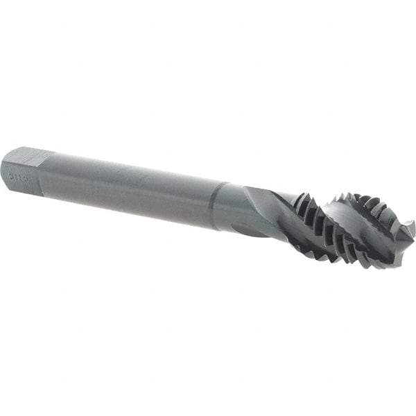 Emuge - 7/16-14 UNC 3 Flute 2B Modified Bottoming Spiral Flute Tap - Cobalt, Oxide Finish, 3-5/32" OAL, Right Hand Flute, Right Hand Thread, Series Enorm - USA Tool & Supply