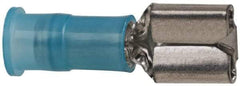 3M - 16 to 14 AWG, Nylon, Partially Insulated, Female Wire Disconnect - 1/4 Inch Wide Tab, Blue, RoHS 2011/65/EU Compliant - USA Tool & Supply