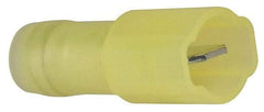 3M - 12 to 10 AWG, Nylon, Fully Insulated, Male Wire Disconnect - 1/4 Inch Wide Tab, Yellow, RoHS 2011/65/EU Compliant - USA Tool & Supply