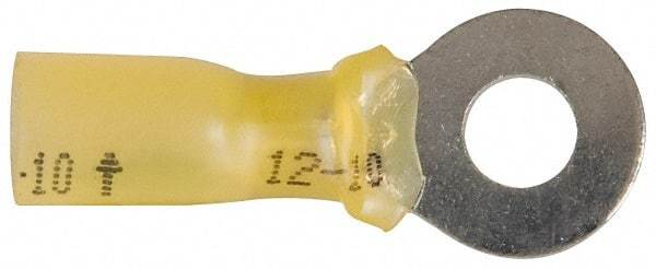 3M - 12-10 AWG Partially Insulated Crimp Connection Circular Ring Terminal - 1/4" Stud, Copper Contact - USA Tool & Supply