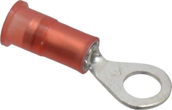 3M - 22-18 AWG Partially Insulated Crimp Connection Circular Ring Terminal - #10 Stud, Copper Contact - USA Tool & Supply