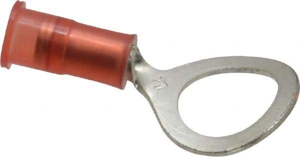 3M - 22-18 AWG Partially Insulated Crimp Connection Circular Ring Terminal - 3/8" Stud, Copper Contact - USA Tool & Supply