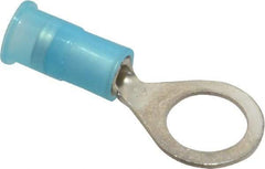 3M - 16-14 AWG Partially Insulated Crimp Connection Circular Ring Terminal - 5/16" Stud, Copper Contact - USA Tool & Supply