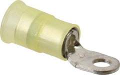 3M - 12-10 AWG Partially Insulated Crimp Connection Circular Ring Terminal - #6 Stud, Copper Contact - USA Tool & Supply
