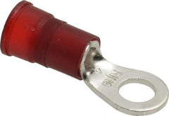 3M - 8-8 AWG Partially Insulated Crimp Connection Circular Ring Terminal - 1/4" Stud, Copper Contact - USA Tool & Supply