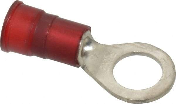 3M - 8 AWG Partially Insulated Crimp Connection Circular Ring Terminal - 3/8" Stud, Copper Contact - USA Tool & Supply