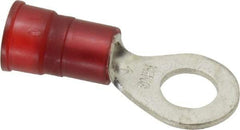 3M - 8-8 AWG Partially Insulated Crimp Connection Circular Ring Terminal - 5/16" Stud, Copper Contact - USA Tool & Supply