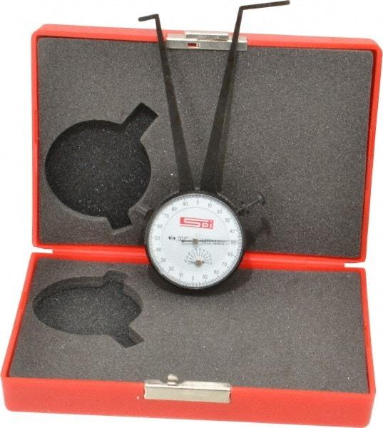 SPI - 1-7/8 to 2-7/8" Inside Dial Caliper Gage - 0.001" Graduation, 0.038mm Accuracy, 3-1/4" Leg Length, Ball Contact Points - USA Tool & Supply