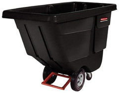 Rubbermaid - 450 Lb Load Capacity, 1/2 Cu Yd, Polyethylene Tilt Truck - 28" Wide x 56-3/4" Long x 38-5/8" High, Black - USA Tool & Supply