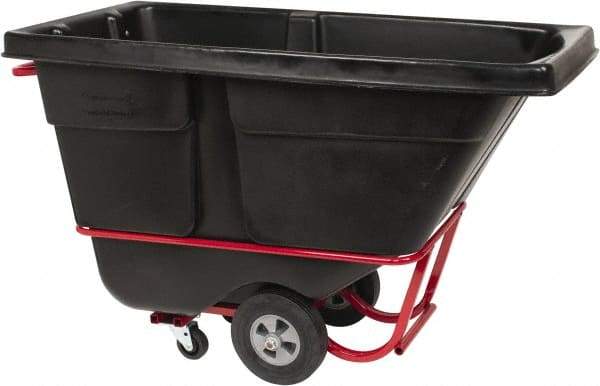 Rubbermaid - 850 Lb Load Capacity, 1/2 Cu Yd, Polyethylene Tilt Truck - 28" Wide x 60-1/2" Long x 38-5/8" High, Black - USA Tool & Supply