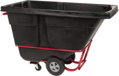 Rubbermaid - 850 Lb Load Capacity, 1/2 Cu Yd, Polyethylene Tilt Truck - 28" Wide x 60-1/2" Long x 38-5/8" High, Black - USA Tool & Supply