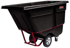 Rubbermaid - 1,250 Lb Load Capacity, 1 Cu Yd, Polyethylene Tilt Truck - 33-1/2" Wide x 72-1/4" Long x 43-3/4" High, Black - USA Tool & Supply