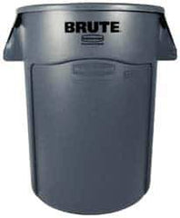 Rubbermaid - 55 Gal Gray Round Trash Can - Polyethylene, None Graphic, 33.2" High, Lid Not Included - USA Tool & Supply