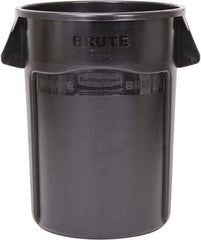 Rubbermaid - 44 Gal Black Round Trash Can - Polyethylene, 31-1/2" High - USA Tool & Supply