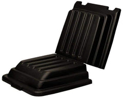 Rubbermaid - 66-7/8" Long x 34-1/2" Wide x 9" High, Black Plastic Hinged Lid - Use with Dome Lid Fits 1 Cu. Yd. - USA Tool & Supply