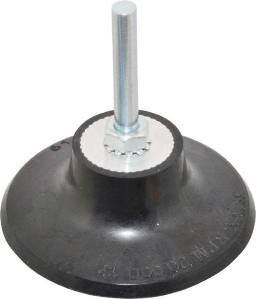 Value Collection - 3" Diam Quick-Change Type R Disc Backing Pad - 1/4" Shank Diam, Hard Density, 20,000 RPM - USA Tool & Supply