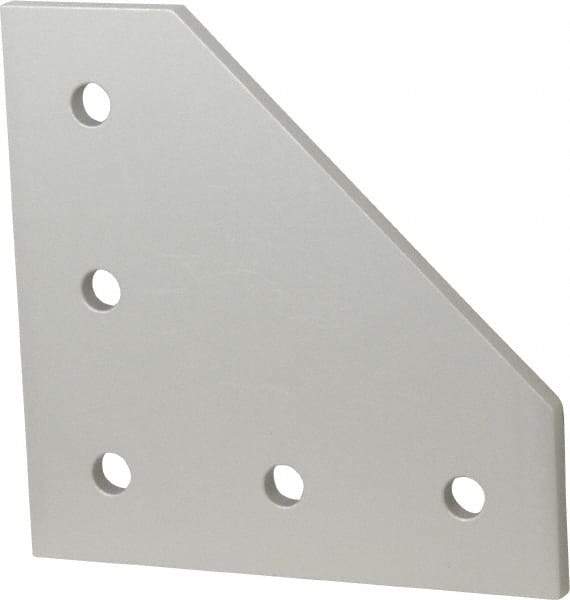 80/20 Inc. - 4-1/2" Wide, 4-1/2" High, Open Shelving 5 Hole 90° Angled Plate - Aluminum, Use with Series 15 & Bolt Kit 3320 or 3325 - USA Tool & Supply
