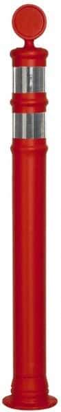 PRO-SAFE - 42" High x 4" Wide Reflective Delineator Post - Plastic, 2 Lbs, Fluorescent Orange - USA Tool & Supply