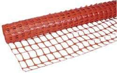 PRO-SAFE - 100' Long x 4' High, Orange Temporary Warning Barrier Fence - 3-1/2" x 2" Mesh - USA Tool & Supply