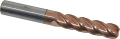 Accupro - 1/2", 4 Flute, Single End, Solid Carbide, 1/8" Corner Radius End Mill - 4" OAL, 40° Helix, Right Hand Flute, 2" LOC, Right Hand Cut - USA Tool & Supply
