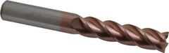 Accupro - 1/2", 4 Flute, Single End, Solid Carbide, 0.015" Corner Radius End Mill - 4" OAL, 40° Helix, Right Hand Flute, 2" LOC, Right Hand Cut - USA Tool & Supply