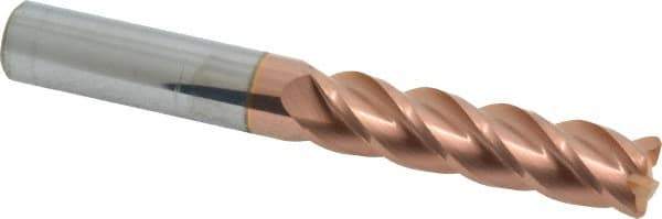 Accupro - 1/2", 4 Flute, Single End, Solid Carbide, 0.06" Corner Radius End Mill - 4" OAL, 40° Helix, Right Hand Flute, 2" LOC, Right Hand Cut - USA Tool & Supply
