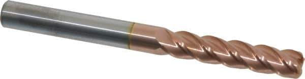 Accupro - 3/8", 4 Flute, Single End, Solid Carbide, 0.06" Corner Radius End Mill - 4" OAL, 40° Helix, Right Hand Flute, 1-3/4" LOC, Right Hand Cut - USA Tool & Supply