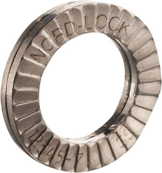 Nord-Lock - 1/2", 0.778" OD, Uncoated, Stainless Steel Wedge Lock Washer - Grade 316L, 0.522 to 0.538" ID - USA Tool & Supply