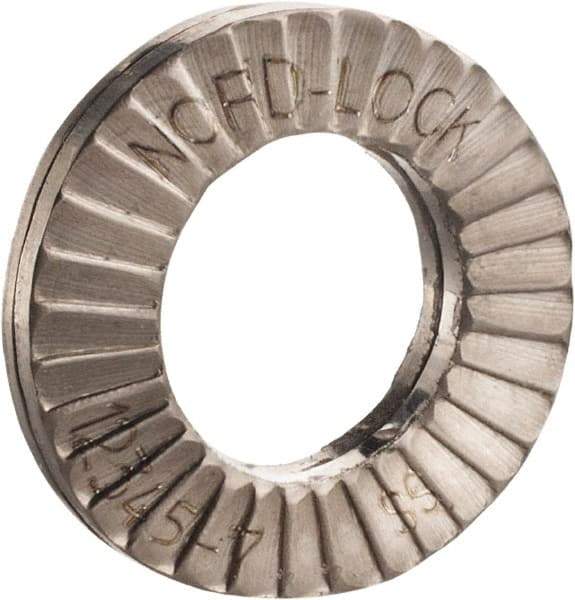 Nord-Lock - 9/16", 1.218" OD, Uncoated, Stainless Steel Wedge Lock Washer - Grade 316L, 0.592 to 0.608" ID - USA Tool & Supply
