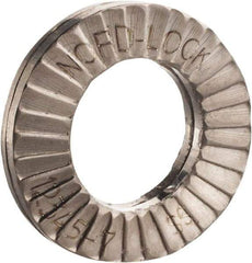 Nord-Lock - #8, 0.354" OD, Uncoated, Stainless Steel Wedge Lock Washer - Grade 316L, 0.166 to 0.174" ID - USA Tool & Supply