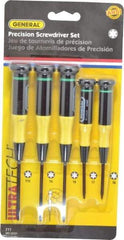 General - 5 Piece T6 to T10 Micro Handle Torx Driver Set - T6, T7, T8, T9, T10 - USA Tool & Supply