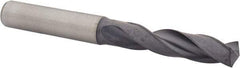 Kennametal - 8.99922mm 140° Spiral Flute Solid Carbide Screw Machine Drill Bit - Multilayer TiAlN Finish, Right Hand Cut, 47mm Flute Length, 89mm OAL, Standard Point, Straight Shank - USA Tool & Supply