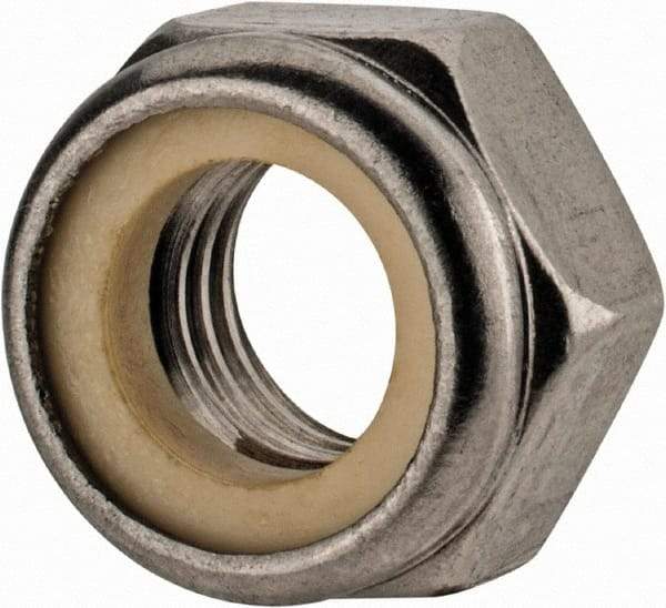 Value Collection - M12x1.75 Metric Coarse 18-8 & Austenitic Grade A2 Hex Lock Nut with Nylon Insert - 12mm High, Uncoated - USA Tool & Supply