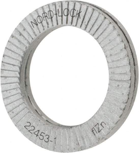 Nord-Lock - 5/8", Zinc Flake, Steel Wedge Lock Washer - Grade 2, 0.662 to 0.678" ID - USA Tool & Supply