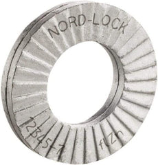 Nord-Lock - 5/8", 1.218" OD, Zinc Flake, Steel Wedge Lock Washer - Grade 2, 0.662 to 0.678" ID - USA Tool & Supply