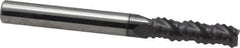 Accupro - 1/4" Diam, Coarse Pitch, 3/4" LOC, 3 Flute Solid Carbide Roughing Square End Mill - AlTiN Finish, 2-1/2" OAL, 1/4" Shank Diam, Single End, Centercutting, 30° Helix - USA Tool & Supply