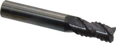 Accupro - 5/16" Diam, Coarse Pitch, 1/2" LOC, 3 Flute Solid Carbide Roughing Square End Mill - AlTiN Finish, 2" OAL, 5/16" Shank Diam, Single End, Centercutting, 30° Helix - USA Tool & Supply