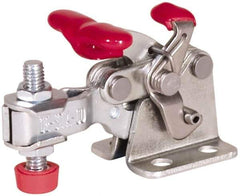 De-Sta-Co - 150 Lb Holding Capacity, Horizontal Handle, Manual Hold Down Toggle Clamp - 170° Handle Movement, 90° Bar Opening, U-Bar, Flanged Base, Electro-Plated Zinc, Carbon Steel - USA Tool & Supply