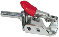 De-Sta-Co - 150 Lb Load Capacity, Flanged Base, Stainless Steel, Standard Straight Line Action Clamp - 3 Mounting Holes, 0.19" Mounting Hole Diam, 0.28" Plunger Diam, Thumb Handle - USA Tool & Supply