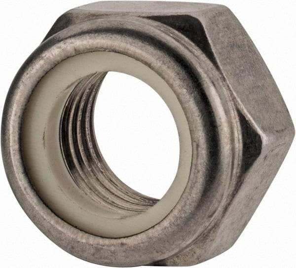 Value Collection - M16x2.00 Metric Coarse 18-8 & Austenitic Grade A2 Hex Lock Nut with Nylon Insert - 16mm High, Uncoated - USA Tool & Supply