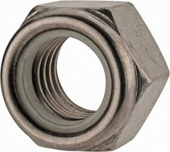 Value Collection - M18x2.50 Metric Coarse 18-8 & Austenitic Grade A2 Hex Lock Nut with Nylon Insert - 18.5mm High, Uncoated - USA Tool & Supply