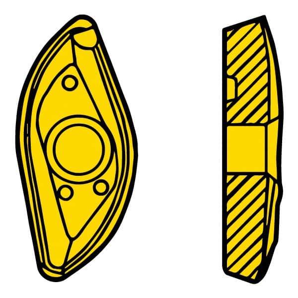 Seco - 218.20160 M08 Grade F40M Carbide Milling Insert - TiAlN/TiN Finish, 0.252" Thick, 0.63" Corner Radius - USA Tool & Supply