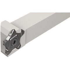 Iscar - External Thread, 0.77mm Max Cut of Depth, 5.3" OAL, Left Hand Indexable Grooving Cutoff Toolholder - 1" Shank Height x 1" Shank Width, Penta Insert Style, PCH Toolholder Style, Series PentaCut - USA Tool & Supply