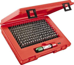 Starrett - 190 Piece, 0.061-0.25 Inch Diameter, Steel, Plug and Pin Gage Set - Minus 0.0002 Inch Tolerance, Class ZZ - USA Tool & Supply
