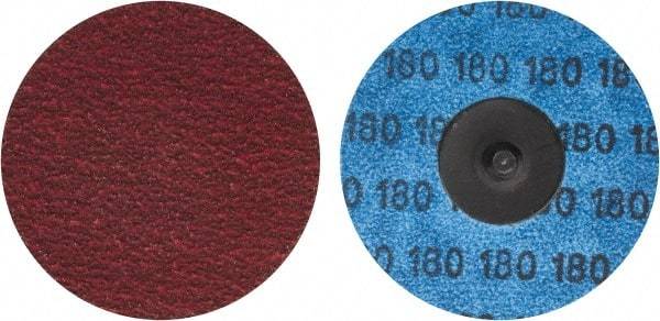 Norton - 1-1/2" Disc Diam, 80 Grit, Ceramic Alumina Quick Change Disc - Type R Attaching System, Coated, Red, Medium Grade, 30,000 RPM, R981 Series - USA Tool & Supply