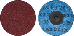 Norton - 1-1/2" Disc Diam, 80 Grit, Ceramic Alumina Quick Change Disc - Type R Attaching System, Coated, Red, Medium Grade, 30,000 RPM, R981 Series - USA Tool & Supply