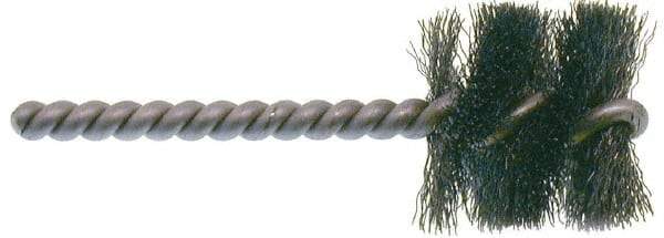 Osborn - 1" Long x 1-1/4" Diam Steel Internal Brush - Single Spiral, 3-1/2" OAL, 0.008" Wire Diam, 1/4" Shank Diam - USA Tool & Supply