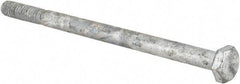 Value Collection - 1/4-20 UNC, 4" Length Under Head Hex Head Cap Screw - Partially Threaded, Grade 5 Steel, Hot Dipped Galvanized Finish, 7/16" Hex - USA Tool & Supply