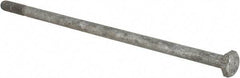 Value Collection - 1/4-20 UNC, 6" Length Under Head Hex Head Cap Screw - Partially Threaded, Grade 5 Steel, Hot Dipped Galvanized Finish, 7/16" Hex - USA Tool & Supply