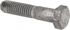 Value Collection - 3/8-16 UNC, 1-3/4" Length Under Head Hex Head Cap Screw - Partially Threaded, Grade 5 Steel, Hot Dipped Galvanized Finish, 9/16" Hex - USA Tool & Supply